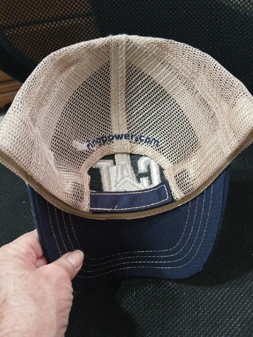 CAT Navy and Beige Mesh Cap